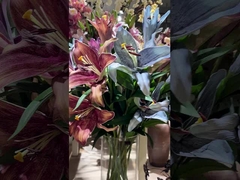 สไตล์ยุโรป รีโตร ซิมูเลนซ์ สีเรกดิเอ็นท์ ทัช ลิลลี่ กลีบดอกไม้ ซิมูเลนซ์