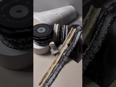 ริบบอนหลายสีของเกาหลีที่มีขอบดอกไม้หอมเล็ก ๆ ผิวหนังและขอบหยาบ