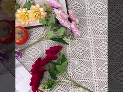 5 พีโอเนียและครีซานเทมัม ดอกไหมเทียม ดอกไม้เทียมพีโอเนีย ดอกไม้เทียมพีโอเนีย