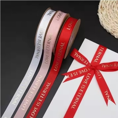 ซื้อ พอลิเอสเตอร์อักษร คลาสสิก ความรักตลอดกาล สายลวดลายริบบอนสําหรับพวงดอกไม้และการบรรจุของขวัญ online manufacture