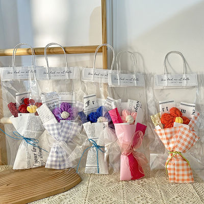 ซื้อ พวงดอกไม้เดี่ยว ของขวัญวันวาเลนไทน์ สร้างสร้างสรรค์ ขนาดใหญ่ เนื้อผ้าทําด้วยมือ Puff กับแสงและดอกไม้ Plush การผลิตออนไลน์