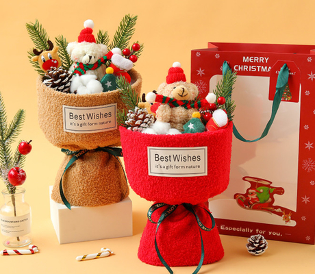 ซื้อ ดอกดอกไม้หมีพลาสช์คริสต์มาส - ของขวัญน่ารักสําหรับเธอ, ของขวัญวันหยุดเพื่อนที่ดีที่สุด การผลิตออนไลน์