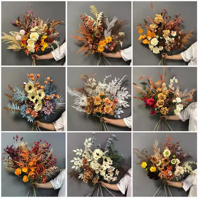 ราคาดี Bouquet De Fleurs Artificielles วัสดุ ดอกไม้เทียมสําหรับการตกแต่งงานแต่งงานในบ้าน Bouquet ออนไลน์