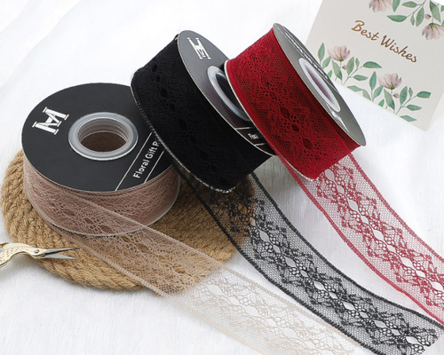 ซื้อ 4 ซม เทปทาสีขอบไนลอนดอกไม้ DIY วัสดุเทปของขวัญเค้กเบิกเทปดอกไม้บรรจุเทปเทป online manufacture