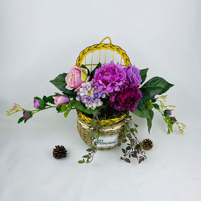 ซื้อ ของผู้ผลิตการเลียนแบบใหม่ของสไตล์ยุโรป พีโอเนียผสมผสานผ้าฮอร์เทนเจีย ดอกไม้สําหรับงานแต่งที่บ้าน การจัดลําดับดอกไม้ทรงคอกและการแขวนผนัง การผลิตออนไลน์