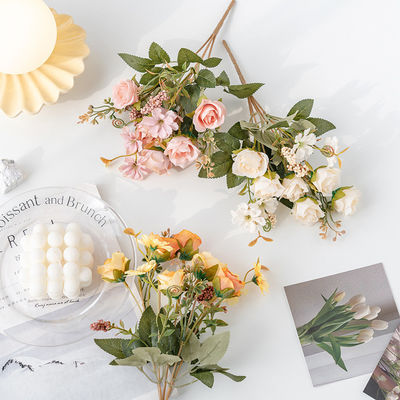 ซื้อ ลูกกุหลาบดอกกุหลาบเล็ก ดอกไม้เทียมเดี่ยว ดอกไม้เทียม พืชสีเขียว ดอกไม้ไหมห้องนั่งเล่น ดอกไม้ตกแต่ง เครื่องประดับและดอกไม้ การผลิตออนไลน์