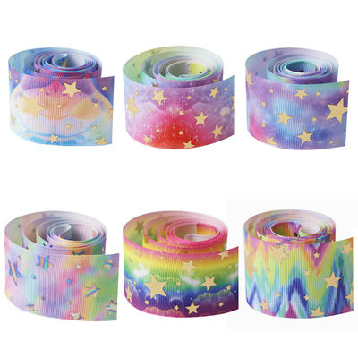 ซื้อ Meisida ริบบอน 3.8cm สายริบบอนทองแดงร้อนและเงิน ดาวสายรุ้ง สีริบบอน การผลิตออนไลน์