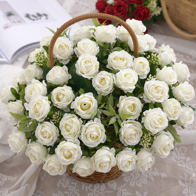 ราคาดี ดอกกุหลาบเล็ก ดอกไม้เทียม ดอกไม้ปลอม วัสดุงานแต่ง ออนไลน์