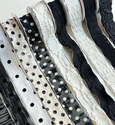 ซื้อ DIY บรรจุภัณฑ์ดอกไม้ตกแต่ง ริบบิ้นขาวดำ 14 ม. ช่อดอกไม้ Qixi พร้อมร้านดอกไม้ริบบิ้น การผลิตออนไลน์