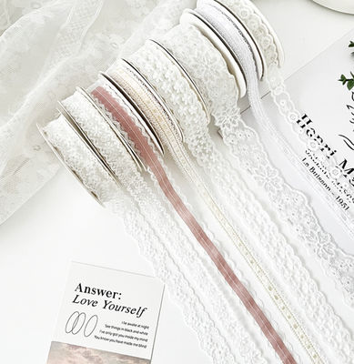 ซื้อ ริบบิ้นลูกไม้ลาย Jacquard แบบซักได้ กว้าง 1.6 ซม. สำหรับทำมือ DIY ตกแต่งผม ช่อดอกไม้ ผูกเค้ก ริบบิ้นของขวัญ การผลิตออนไลน์