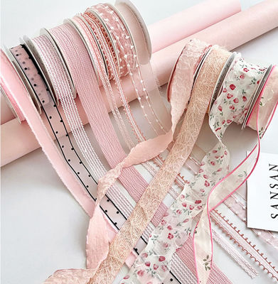 ซื้อ Rizhao Honey Series Ribbon Flower Bouquet Decoration Float ทําด้วยมือ ดอกไม้ DIY Gift Packaging Straps วัสดุพอลิเอสเตอร์ สีเร็ว การผลิตออนไลน์