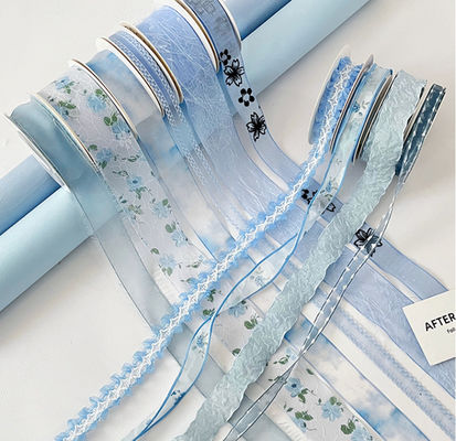 ซื้อ ริบบิ้นดอกไม้ช่อดอกไม้ชุดฝันทะเลสีฟ้าที่มนุษย์สร้างขึ้น วัสดุตกแต่งดอกไม้แบบริบบิ้น DIY ทำด้วยมือ การผลิตออนไลน์