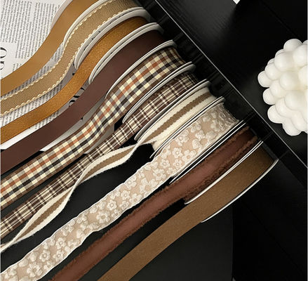 ซื้อ สินค้าประกอบด้วยมนุษย์ ฤดูใบไม้ร่วง/ฤดูหนาว สาย Maillard ซีรี่ย์ ริบบอน ดอกไม้ของขวัญ สายพวงดอกไม้ DIY ริบบอน ดอกไม้ การจัดสรรของขวัญ แพ็คเกจเทป สีน้ําตาล/สีที่กําหนดเอง การผลิตออนไลน์