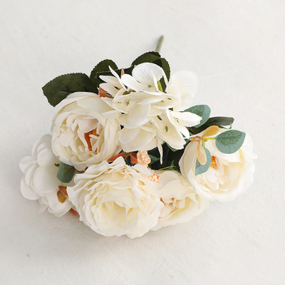 ซื้อ สไตล์ยุโรปแบบจําลอง ไม้ดอกกุหลาบมือเล็ก ดอกไม้ปลอม การตกแต่งบ้านห้องนั่งเล่น ไม้ดอกกุหลาบจําลอง 6 ดอกฮอร์เทนเซีย ดอกฮิบิสกัส การผลิตออนไลน์