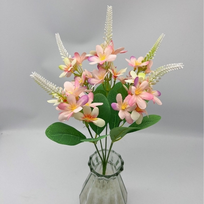 ซื้อ 5-ฟอร์ค ซิมูเลอท สีหอมป่าขนาดเล็ก พลาสติก ดอกไม้งานแต่ง การผลิตออนไลน์