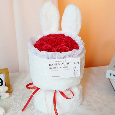 ซื้อ ช่อดอกไม้งานเทศกาล Qixi, ของขวัญวันแม่, หูกระต่ายน่ารัก, ดอกไม้ประดิษฐ์, สบู, ผลิตภัณฑ์สำเร็จรูปช่อดอกไม้ online manufacture