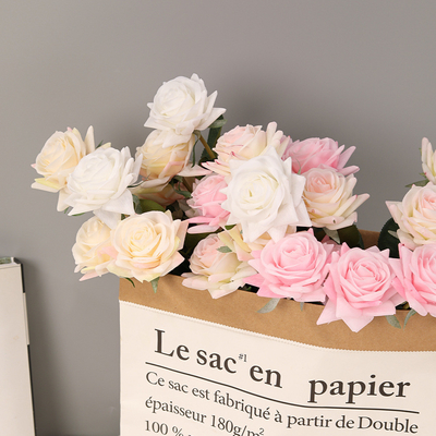 ซื้อ พื้นผิวจำลองดอกไม้ให้ความชุ่มชื้น ดอกกุหลาบตกแต่งงานแต่งงาน ตกแต่งบ้าน ห้องนั่งเล่น ดอกไม้ไหม ดอกไม้ปลอม ดอกกุหลาบ การผลิตออนไลน์