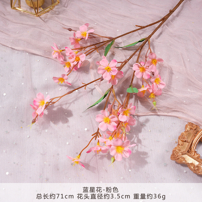 ซื้อ ดาวสีฟ้า ดอกไม้จําลอง ดอกไม้เท็จ พวงดอกไม้ไหมเทียม ดอกไม้พลาสติก การใส่ ดอกไม้ การตกแต่งงานแต่งงาน การตกแต่งห้องนั่งเล่น การผลิตออนไลน์