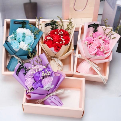 ซื้อ ขายร้อน ของขวัญวันวาเลนไทน์และวันแม่ สบู่ดอกไม้ดอกไม้ในกล่องของขวัญ การผลิตออนไลน์