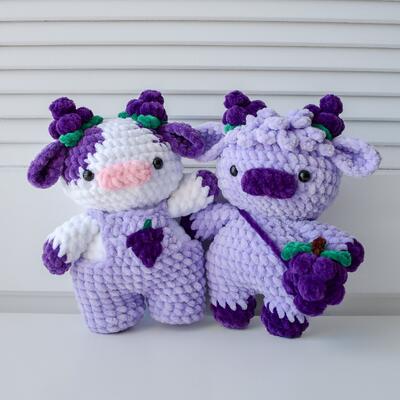 ซื้อ ที่กำหนดเองสีชมพู Plushie วัวของเล่นสตรอเบอร์รี่วัว Amigurumi ตุ๊กตาโครเชต์ตุ๊กตาสัตว์ตุ๊กตาสัตว์ของเล่น การผลิตออนไลน์