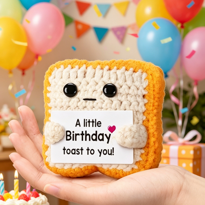 ซื้อ การทําด้วยมือ crochet แต่งขนขนมปัง Toast Plush ของเล่นตุ๊กตาเล็ก ๆ น้อย ๆ กับการ์ดกําลังใจบวกสําหรับงานเลี้ยงวันเกิดของขวัญโปรด การผลิตออนไลน์