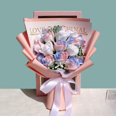 ซื้อ 18 สีน้ําแข็ง-น้ําเงิน รู๊ส ซาปੂਨ ดอกไม้พวงพรรณ รุ่นโมเดิร์น พรีเมียม ปลายที่สมบูรณ์แบบ ของขวัญวันวาเลนไทน์ สําหรับภรรยา โรแมนติก การผลิตออนไลน์