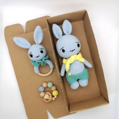 ซื้อ 100% Handmade โครเชต์กระต่ายของเล่น Amigurumi ตุ๊กตาโครเชต์สัตว์ตุ๊กตากระต่ายตุ๊กตาเด็ก Teething ของเล่น การผลิตออนไลน์