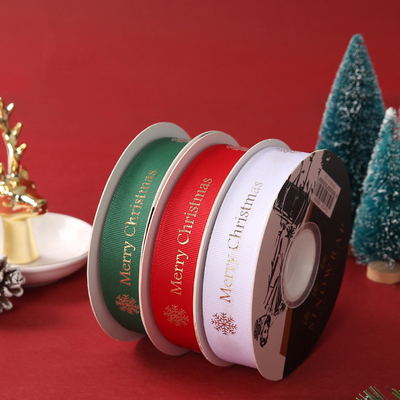 ซื้อ บรรจุของขวัญคริสต์มาสสุขสันต์วันคริสต์มาส Grosgrain ริบบิ้น 2.5cmX50Y 1 นิ้ว Grosgrain ริบบิ้น online manufacture
