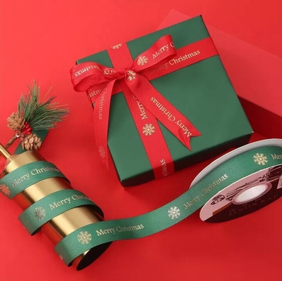 ซื้อ พิมพ์โพลีเอสเตอร์ซาติน Grosgrain ริบบิ้น 25 มม. ริบบิ้นคริสต์มาสสีแดง online manufacture