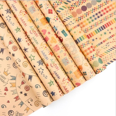 ซื้อ กระดาษห่อของขวัญคราฟท์สีน้ำตาล 80 แกรมแผ่นม้วน 50X70 ซม. รูปแบบสุขสันต์วันเกิด online manufacture