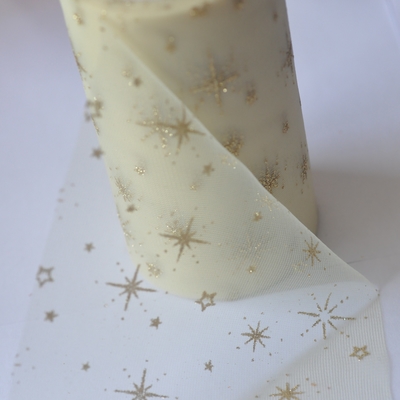 ซื้อ เนื้อผง Organza รอลล์หลายสีที่มีรูปแบบกระจ่างกระจ่าง online manufacture
