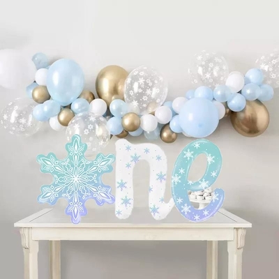 ราคาดี ขายส่ง Snowflake One Birthday บอลลูน บอลลูนวันเกิดฤดูหนาว Winter Birthday Party Decor Snowflake ฟอยล์บอลลูน ออนไลน์