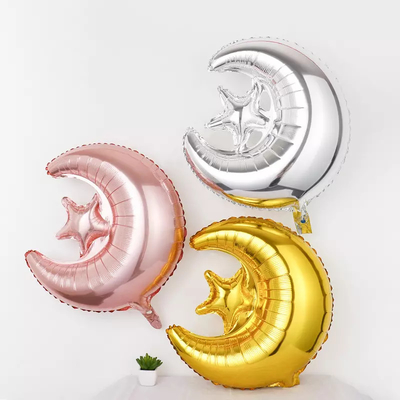 ราคาดี มุสลิม Eid Al-Fitr Hari Raya Ramadan Moon Star อลูมิเนียมฟอยล์บอลลูนของขวัญของเล่น 24 นิ้ว ออนไลน์