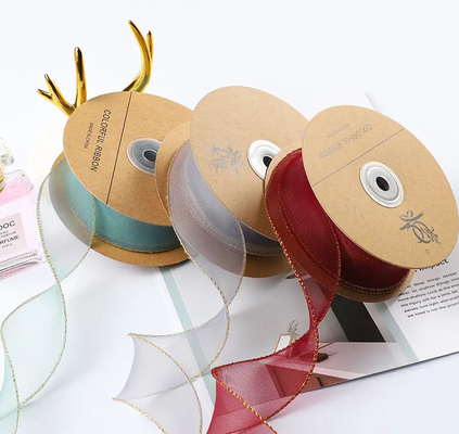 ราคาดี ริบบิ้น Organza สำหรับห่อของขวัญบรรจุภัณฑ์ดอกไม้สีทึบ Fishtail Yarn Ribbon Satin ออนไลน์