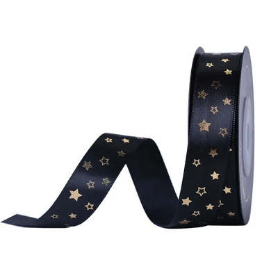 ราคาดี FAMOUS Black Gilding Custom Silk Ribbon Printed For Logo Gifts เทปทับทับทับทับทับ ออนไลน์