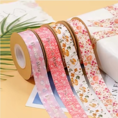 ราคาดี สายพับของขวัญพอลิเอสเตอร์ สายพับสีซาตินพิมพ์ตามสั่ง สําหรับดอกไม้ที่มิตรต่อสิ่งแวดล้อม ออนไลน์