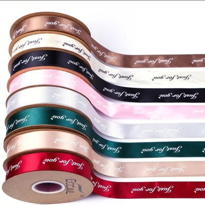 ราคาดี 3 มิลลิเมตร-100 มิลลิเมตร Custom Satin Ribbon Gift Wrap สีสันสายรุ้ง Grosgrain ดอกไม้กลมกลม Ribbon ออนไลน์