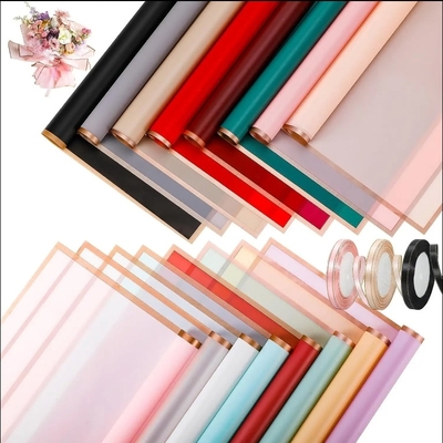 ราคาดี กระดาษบรรจุดอกไม้สีทองแร่เรียบ 58CM * 58CM ปรับแต่งเพื่อบรรจุดอกไม้ ออนไลน์