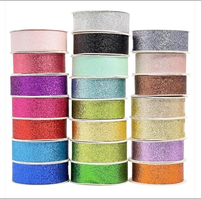 ราคาดี ริบบอนกระจ่างสีเขียวกระจ่างสีพอลิเอสเตอร์คริสต์มาสต์ สําหรับการบรรจุของขวัญด้วยสีที่กําหนดเอง ออนไลน์