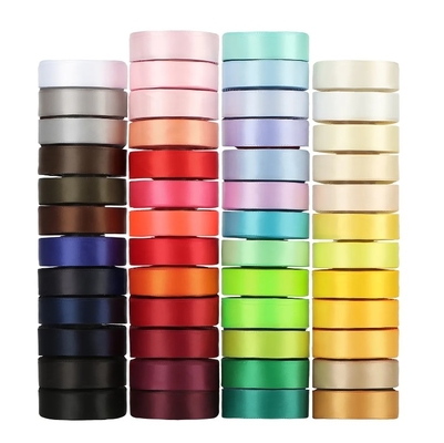 ราคาดี 196 สีสายรุ้งริบบอนเดี่ยว ดับเบิ้ลหน้า 100% โพลิเอสเตอร์ ซาติน ผนึกริบบอนม้วน ออนไลน์