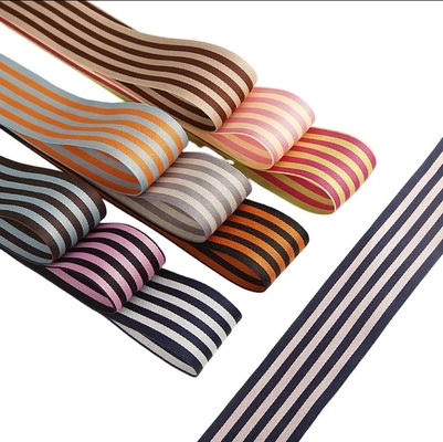 ราคาดี Wholesale Double Face Polyester Cotton Blend Ribbon Striped For Diy Hair Bow ของขวัญห่อเค้ก การประดับการบรรจุ ออนไลน์