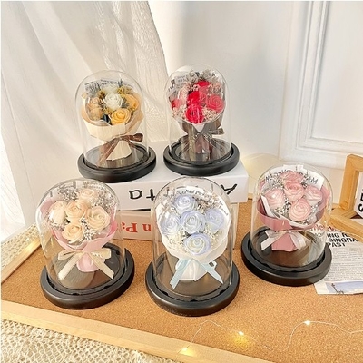ราคาดี ผ้าปู ฝรั่งเศส โรแมนติก ซิมুলেชั่น ดอกไม้กอดถังเครื่องประดับ ดอกไม้ดอกกุหลาบแสงสรรค์ ดอกไม้กุหลาบของขวัญวันวาเลนไทน์ ถุงดอกไม้มือถือ 11x15cm ออนไลน์