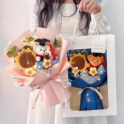 ราคาดี ใบจบการศึกษา หมี ดอกแดด แต่งดอกไม้ ชุดของขวัญมือสร้างสรรค์ ของขวัญดอกไม้เส้นสําหรับครู ของขวัญวันเกิด ออนไลน์