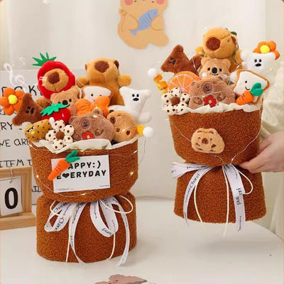ราคาดี คริสต์มาสต์ Pawfect Leader Plush Toy Set Capybara Flower Bouquet คาวาวาย การ์ตูนของขวัญสําหรับวันวาเลนไทน์/วันเกิด ออนไลน์