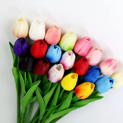 ราคาดี โรงงานประดิษฐ์ดอก Tulip Flower Wedding PU Real Touch Fake Flower ตกแต่งดอก Tulip รวมดอกกุหลาบ Tulip แบบประดิษฐ์ ออนไลน์