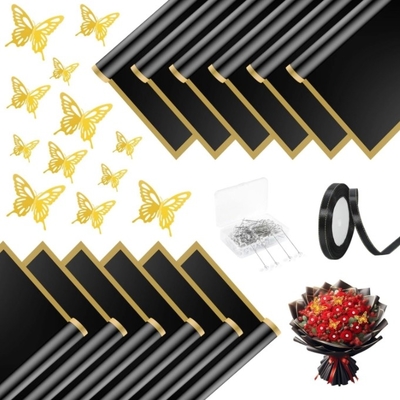 ราคาดี หนังเจลลี่ขอบทองคํา กระดาษบรรจุดอกไม้ กระดาษแมท กันน้ําครึ่งโปร่ง กระดาษบรรจุดอกไม้ ออนไลน์