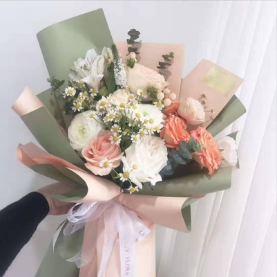 ราคาดี กระดาษแฮนเฟ่ กระดาษบรรจุดอกไม้สองสี กระดาษโอย่าสีแข็ง วัสดุดอกไม้แบบอ็อปปิชั่น ออนไลน์