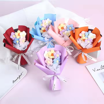ราคาดี สิ้นสุดวันวาเลนไทน์ของแม่ ไม้ดอกไม้ crochet ดอกไม้เทียมสร้างสรรค์ สายผูก Puff ไม้ดอกไม้สําหรับการใช้ดอกไม้ ออนไลน์