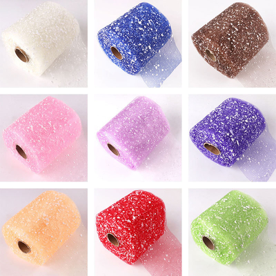ราคาดี 15CM หน้ากว้างหิมะจุด Mesh ทําด้วยมือ DIY การ์ตูนดอกไม้ตกแต่งบรรจุ Mesh แต่งงานแต่งด้วยหลายสี ออนไลน์