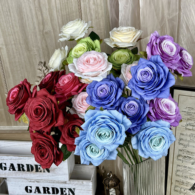 ราคาดี Three thousand layered rose imitation real and fake flower bouquets for weddings, high-end artificial silk flower decorations, living room decorations ออนไลน์